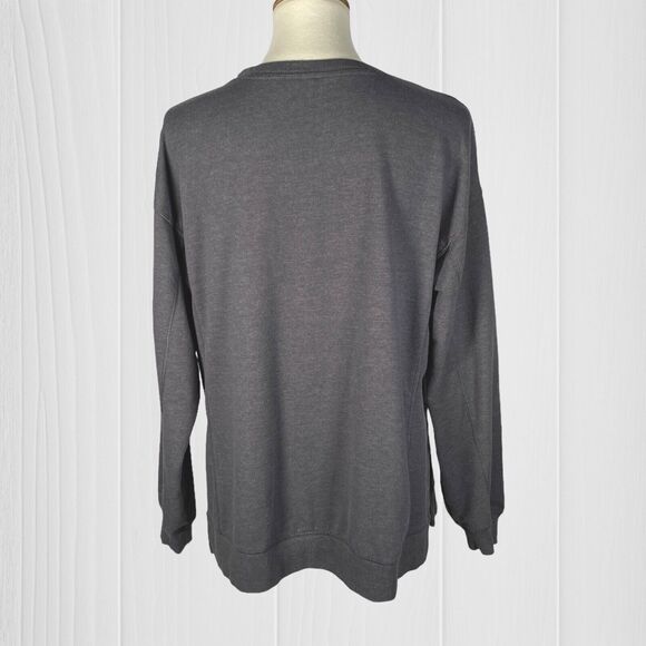 Wildfox Womens Sweatshirt M Gray Easy Does It Rainbow Graphic Sweater Oversized - Picture 4 of 11